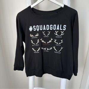 Prince Peter Collection Black Holiday Christmas Graphic Reindeer Sweatshirt SZ M